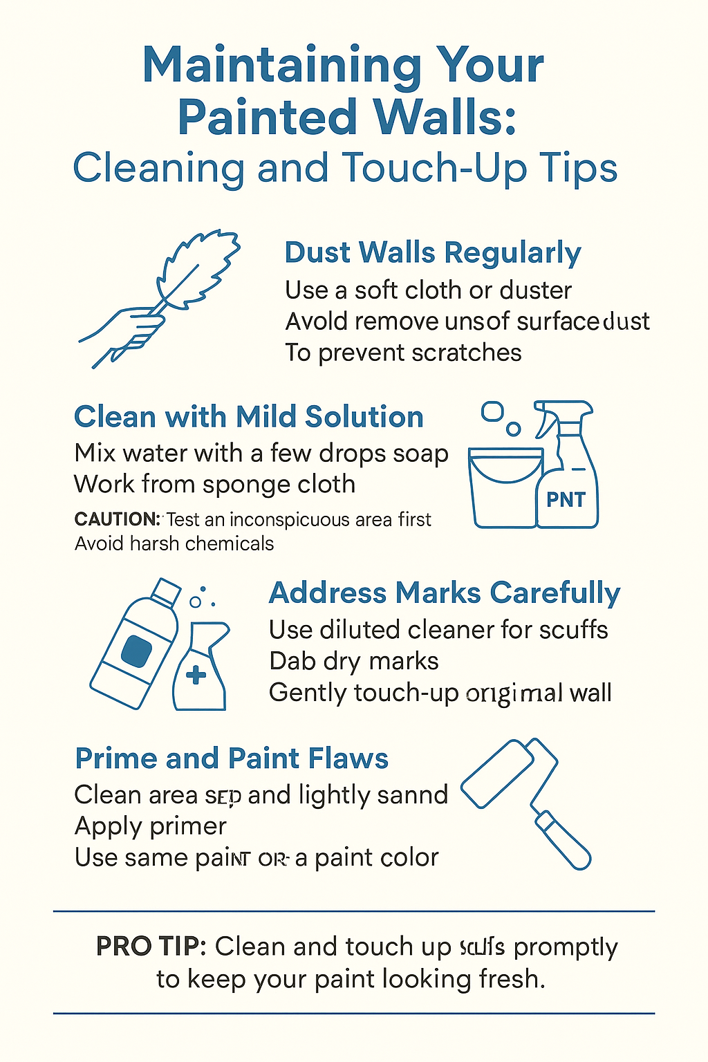Maintaining Your Painted Walls: Cleaning and Touch-Up Tips Make it safe for further work