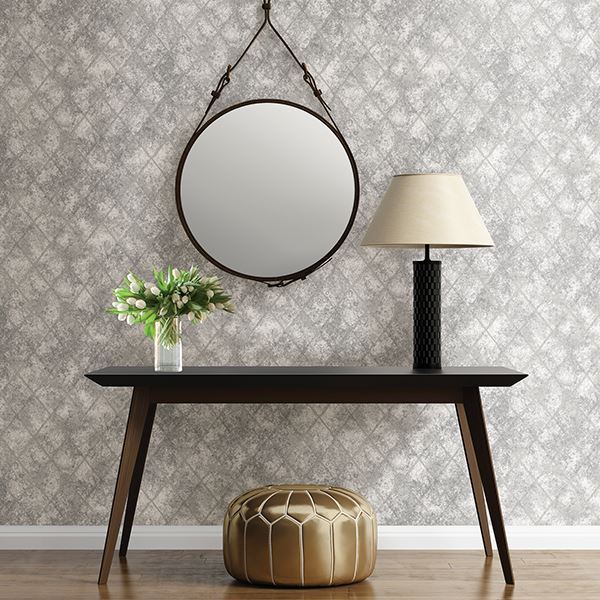 Mercury Glass Silver Distressed Metallic - Distressed Wallpaper