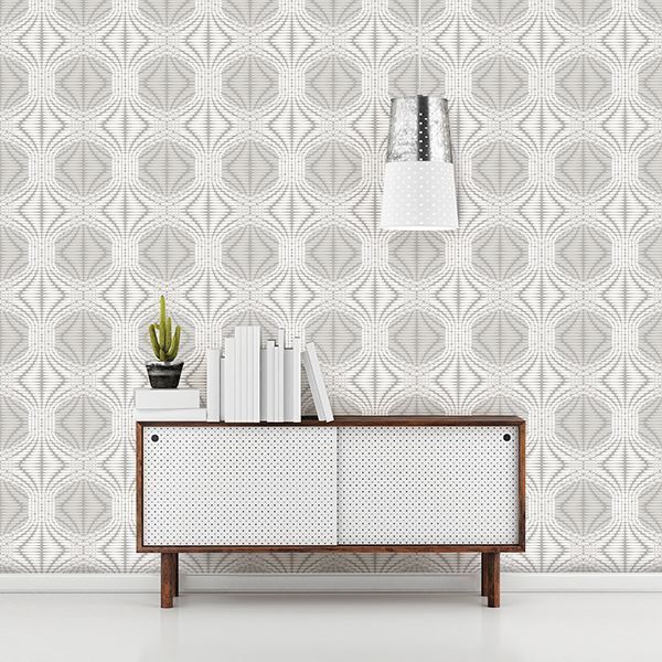 Optic Silver Geometric - Geometric Wallpaper