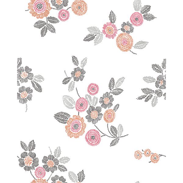 Malaga Pink Floral Wallpaper - Floral Wallpaper