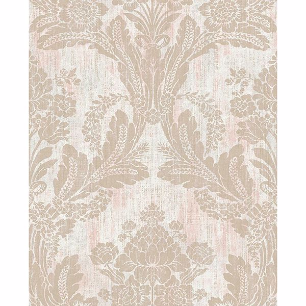 Zemi Light Pink Damask Wallpaper - Damask Wallpaper