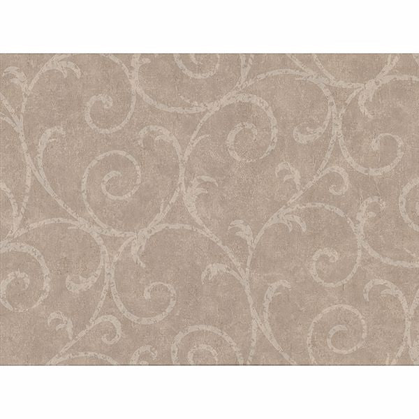 Sansa Light Brown Plaster Scroll Wallpaper - Scroll Wallpaper