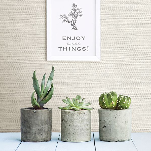Agave Bliss Light Grey Faux Grasscloth Wallpaper - Grasscloth Wallpaper