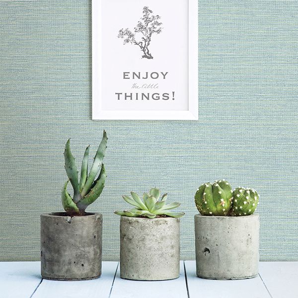 Agave Mint Faux Grasscloth Wallpaper - Grasscloth Wallpaper