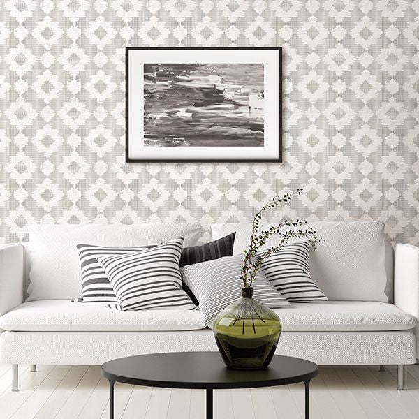 Babylon Metallic Abstract Floral Wallpaper - Stripes Wallpaper