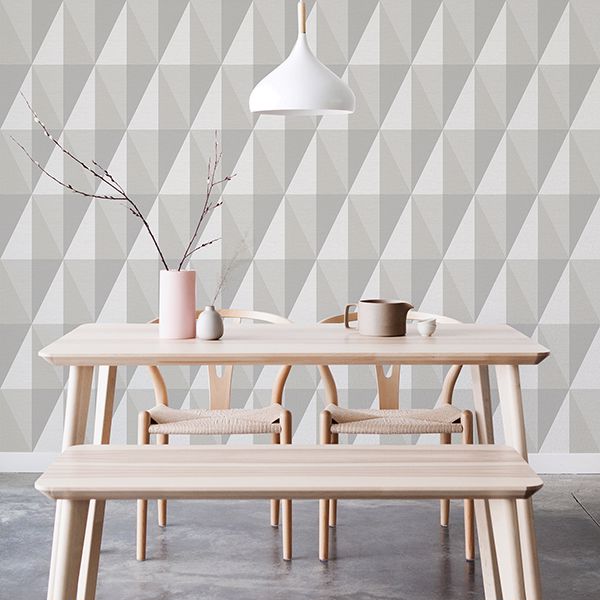 Aspect Grey Geometric Faux Grasscloth Wallpaper - Grasscloth Wallpaper