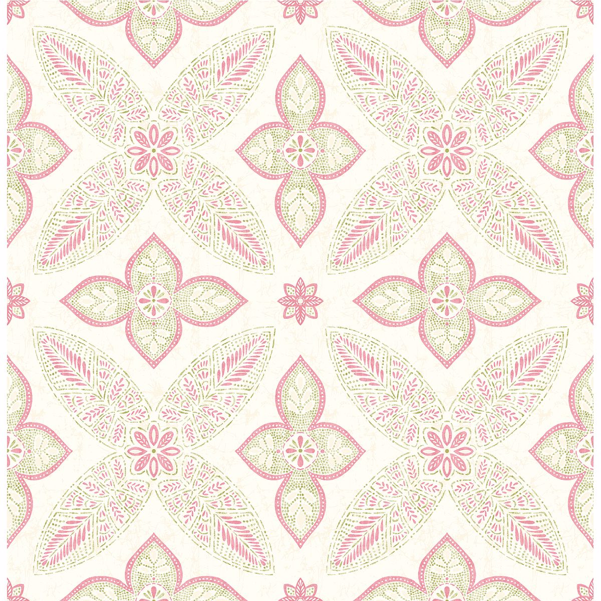 Off Beat Ethnic Pink Geometric Floral - Geometric Wallpaper