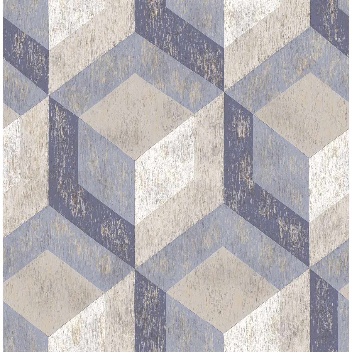 Rustic Wood Tile Blue Geometric - Geometric Wallpaper