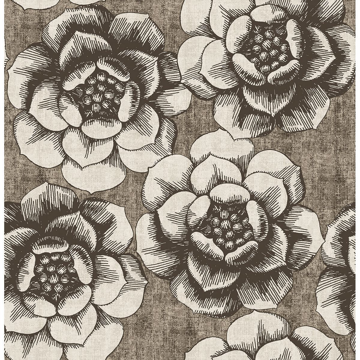 Fanciful Brown Floral Wallpaper - Floral Wallpaper
