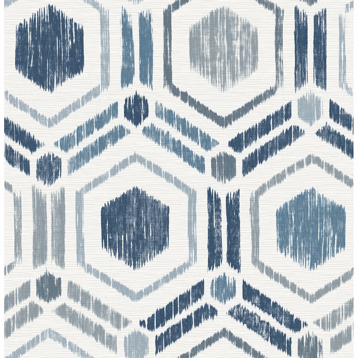Borneo Blue Geometric Grasscloth Wallpaper - Grasscloth Wallpaper