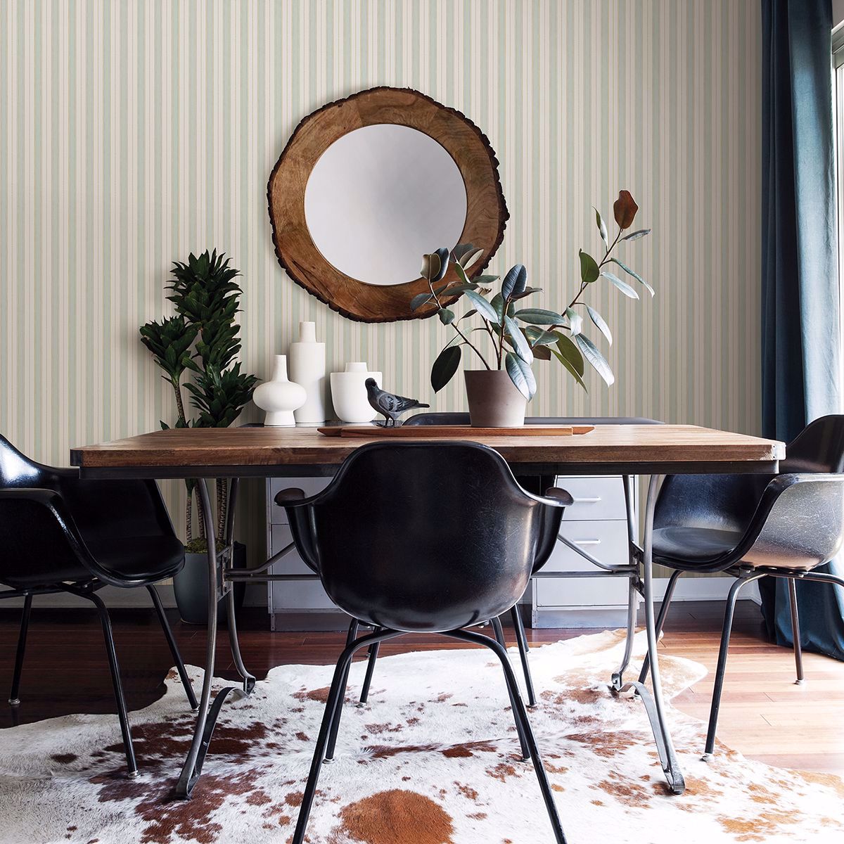 Symphony Sage Stripe Wallpaper - Stripes Wallpaper