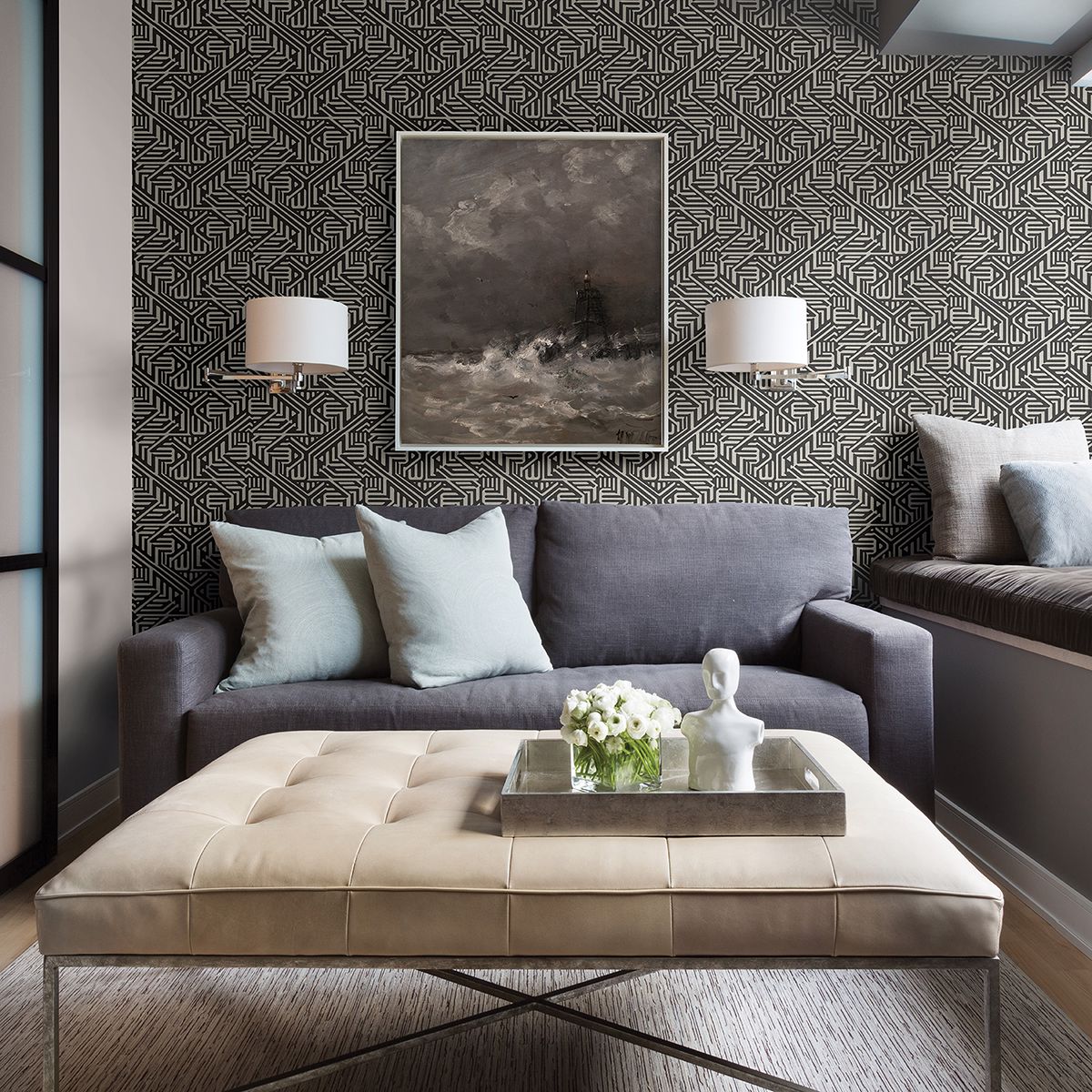 Nambiti Black Geometric Wallpaper - Geometric Wallpaper