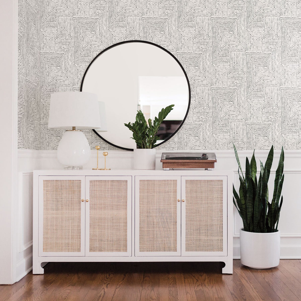 Merritt Black Geometric Wallpaper- Scott Living - Geometric Wallpaper