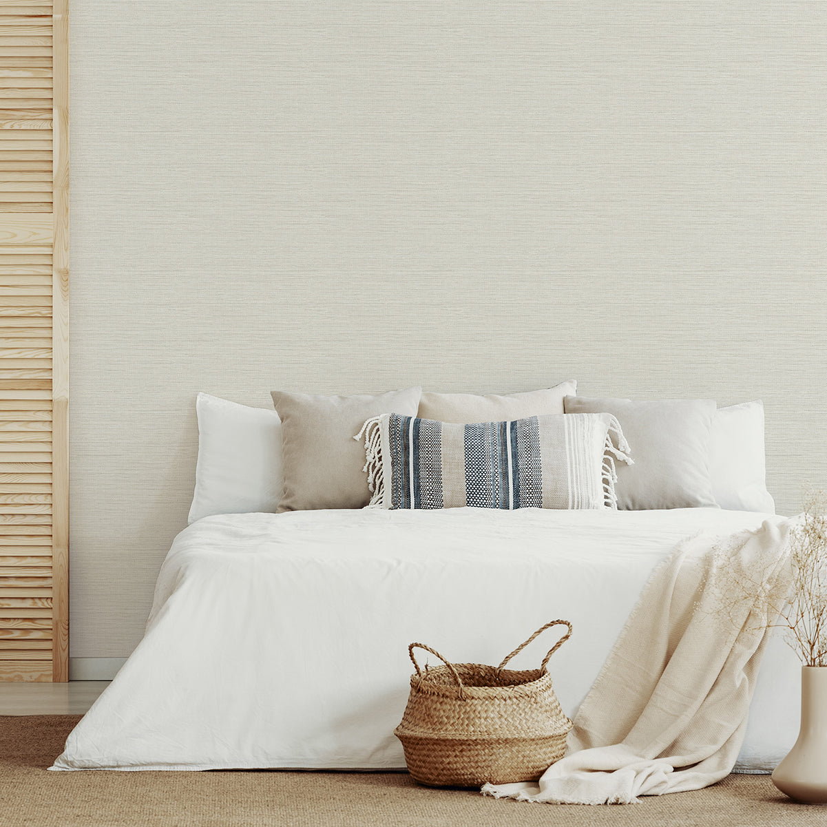 Agave Light Grey Imitation Grasscloth Wallpaper - Grasscloth Wallpaper