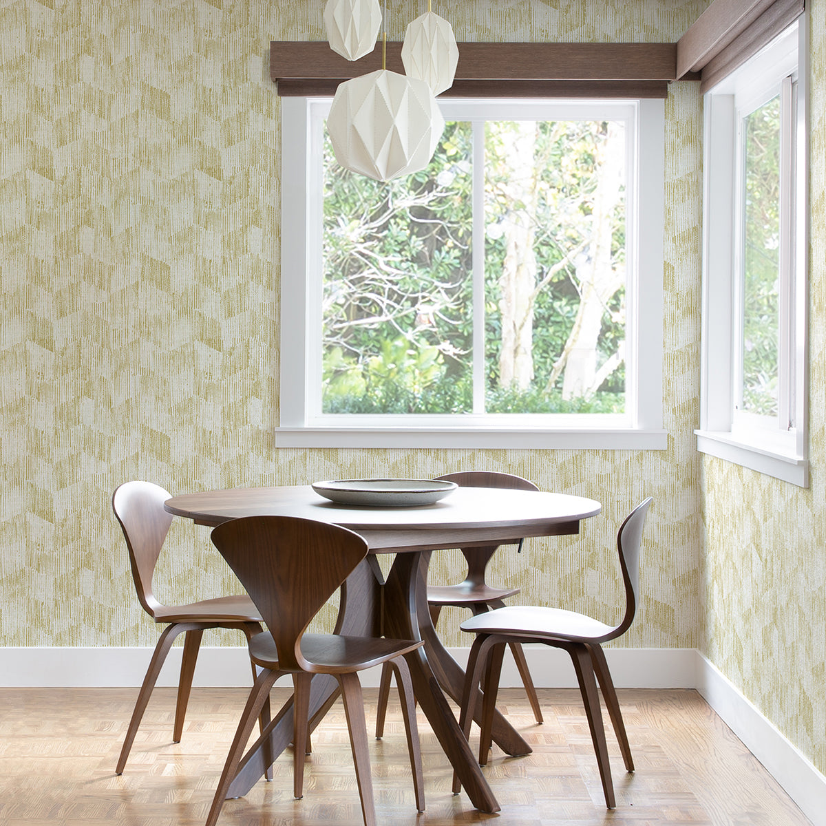 Demi Yellow Distressed Wallpaper - Distressed Wallpaper