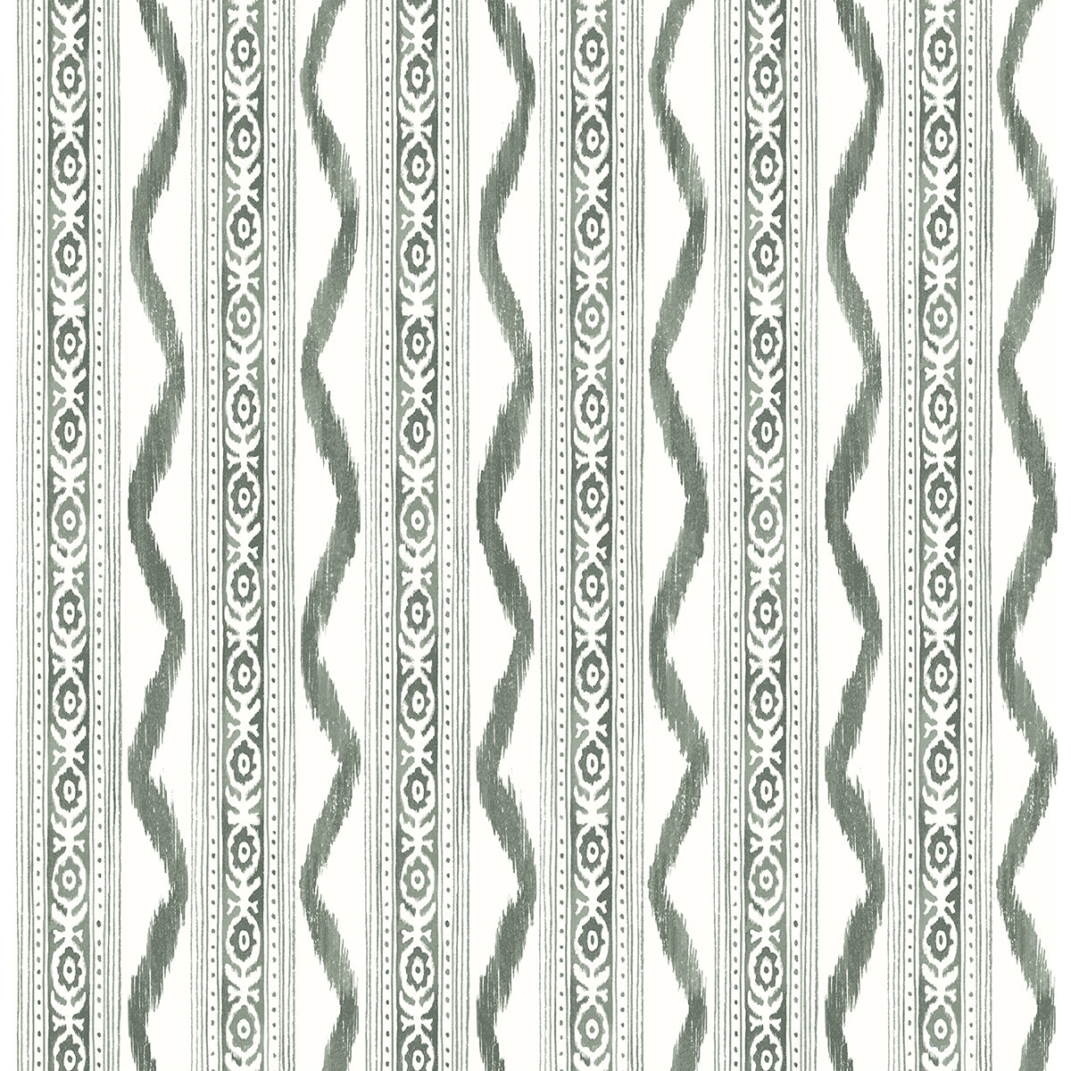 Rhys Green IKAT Stripe Wallpaper By Erin Gates - Stripes Wallpaper