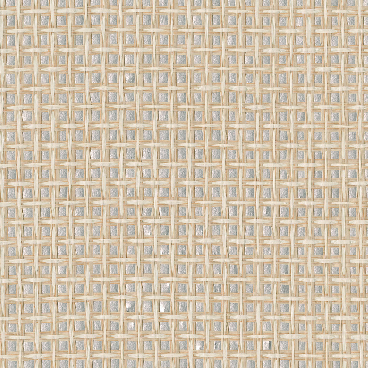 Aki Silver Paper Weave Basketweave Grasscloth Wallpaper - Grasscloth Wallpaper