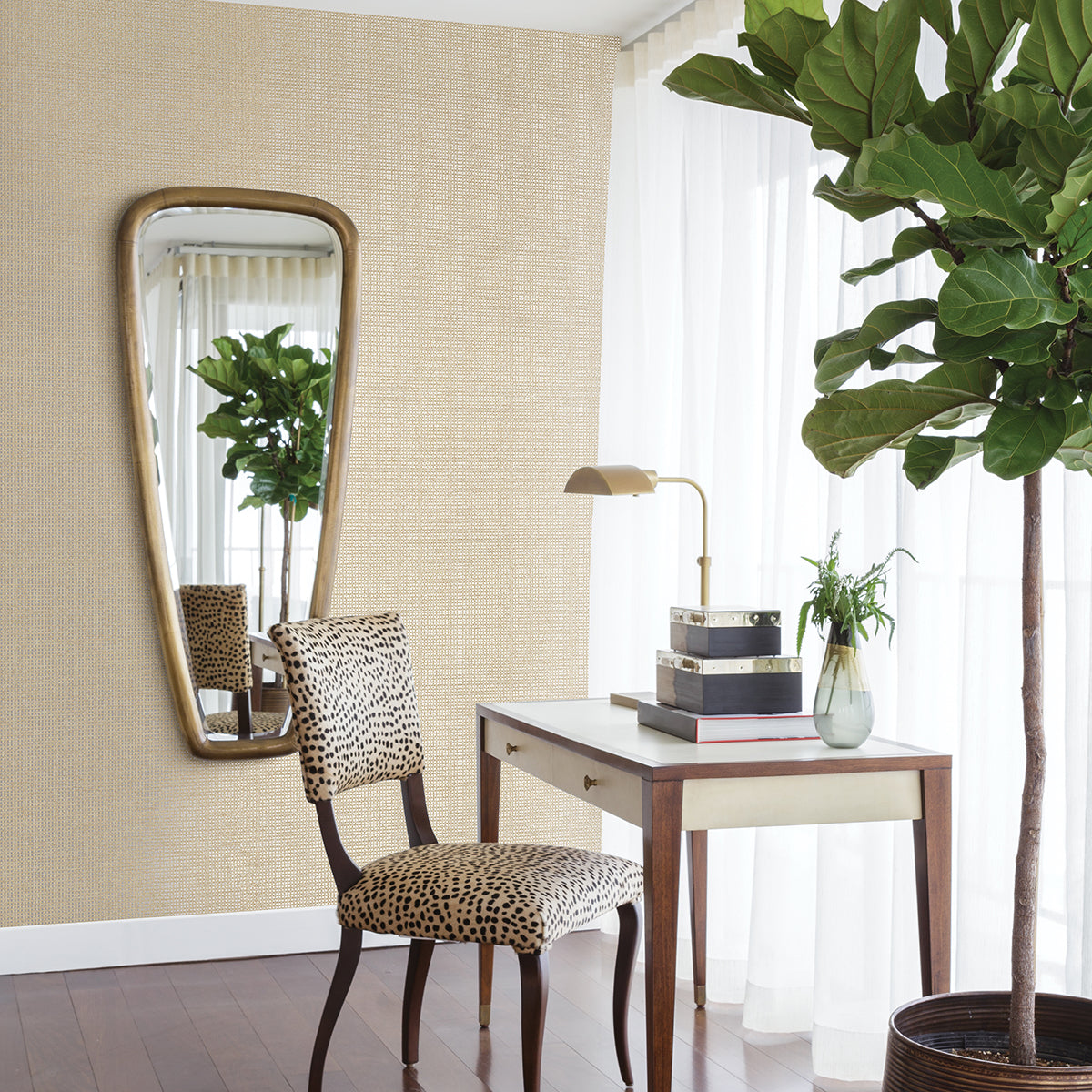 Aki Silver Paper Weave Basketweave Grasscloth Wallpaper - Grasscloth Wallpaper