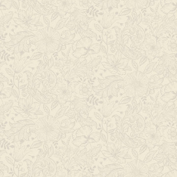 Wilma WHITE Floral Block Print