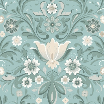 Ostanskar TURQUOISE Retro Floral