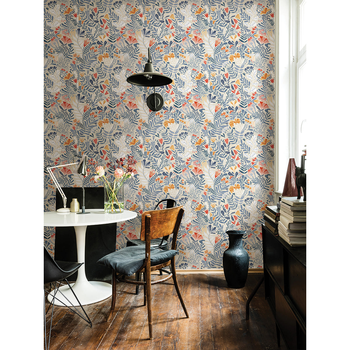 Brittsommar Light Blue Woodland Floral Wallpaper - Floral Wallpaper
