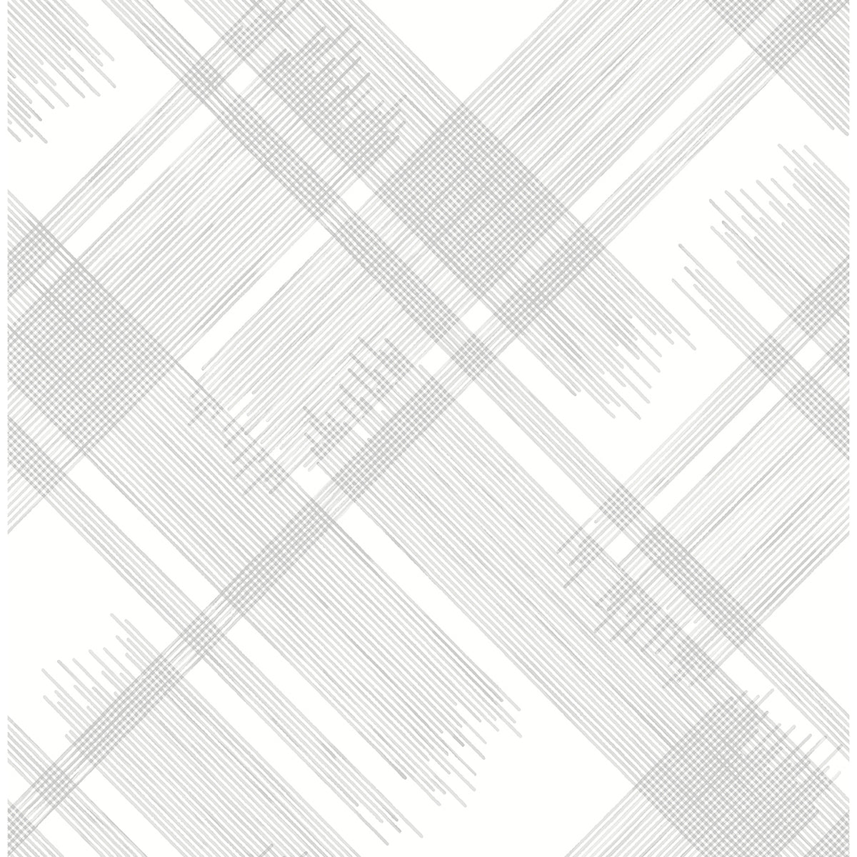 Zag Grey Modern Plaid Wallpaper - Plaid Wallpaper