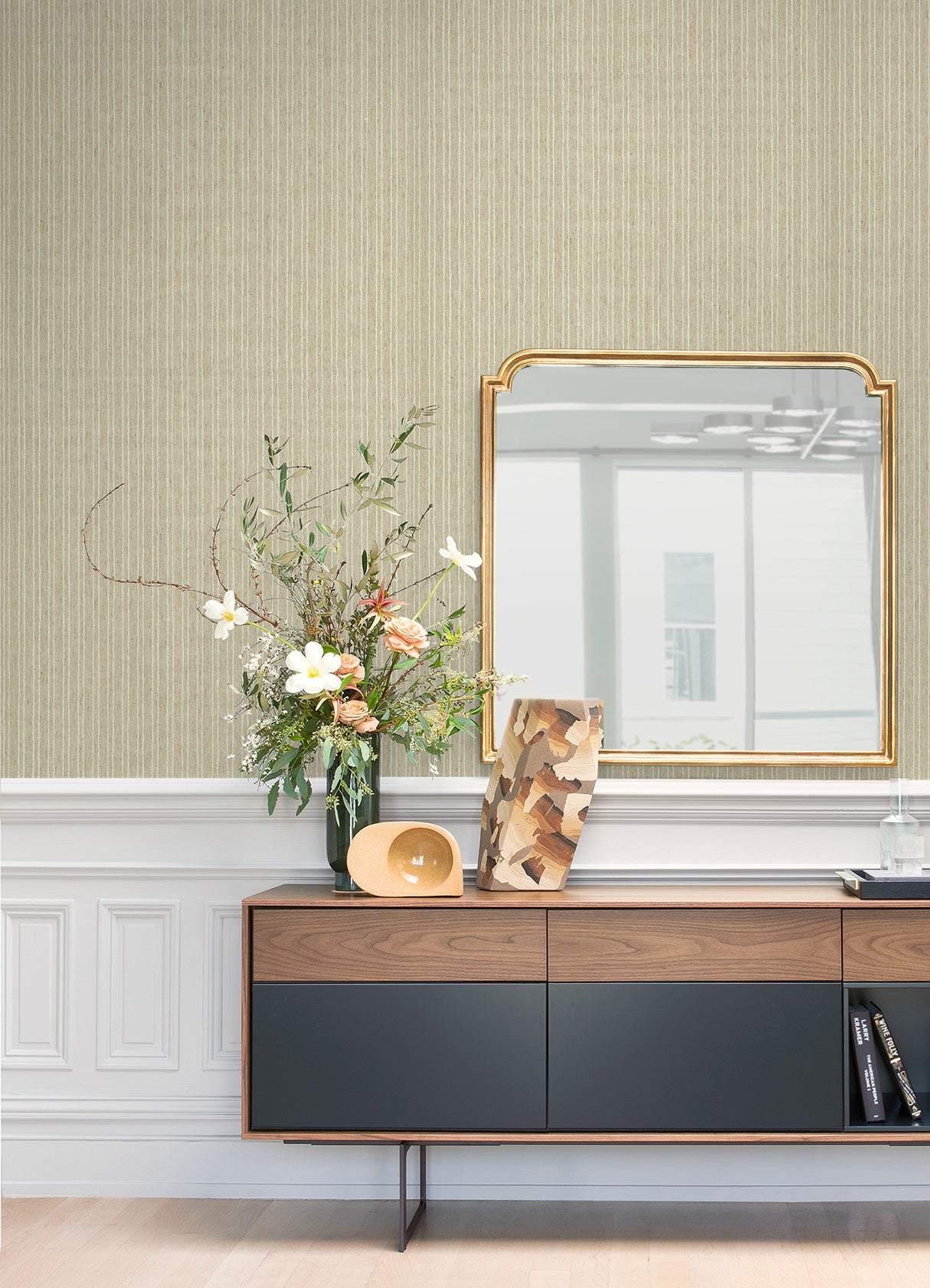 Liqin Taupe String Wallpaper - Stripes Wallpaper