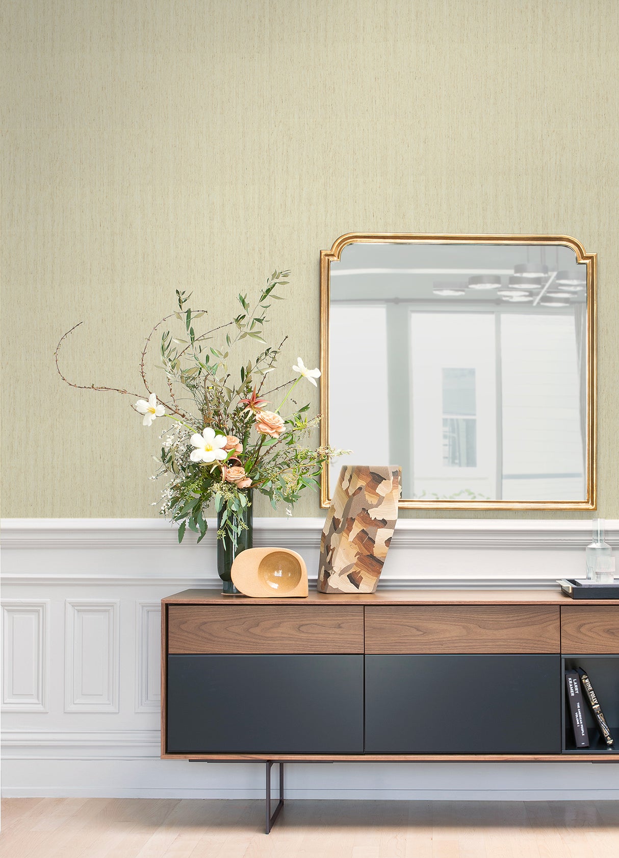 Liqin White String Wallpaper - Stripes Wallpaper