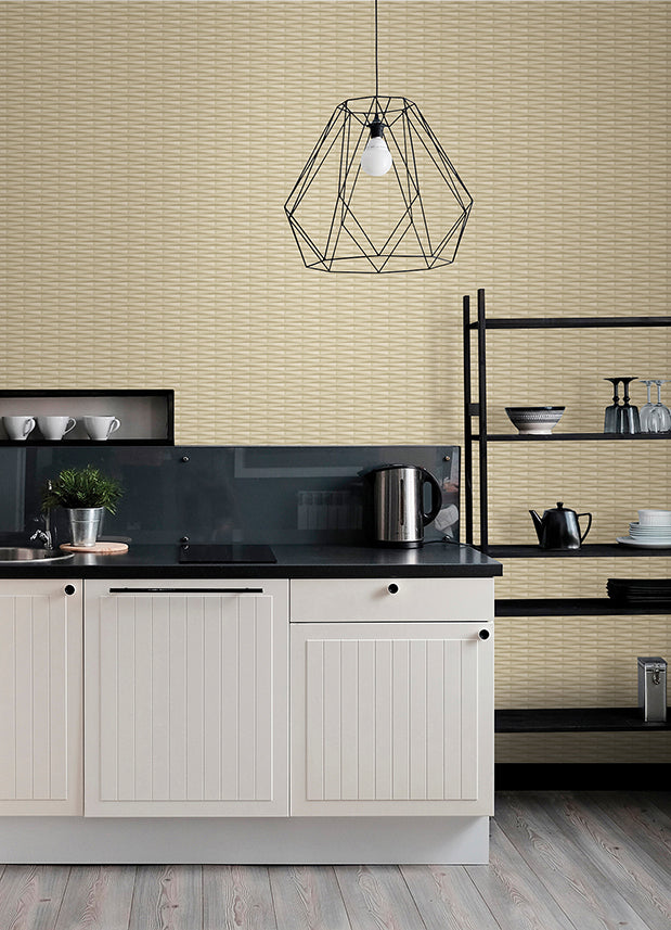 Gator Wheat Geometric Stripe Wallpaper - Stripes Wallpaper