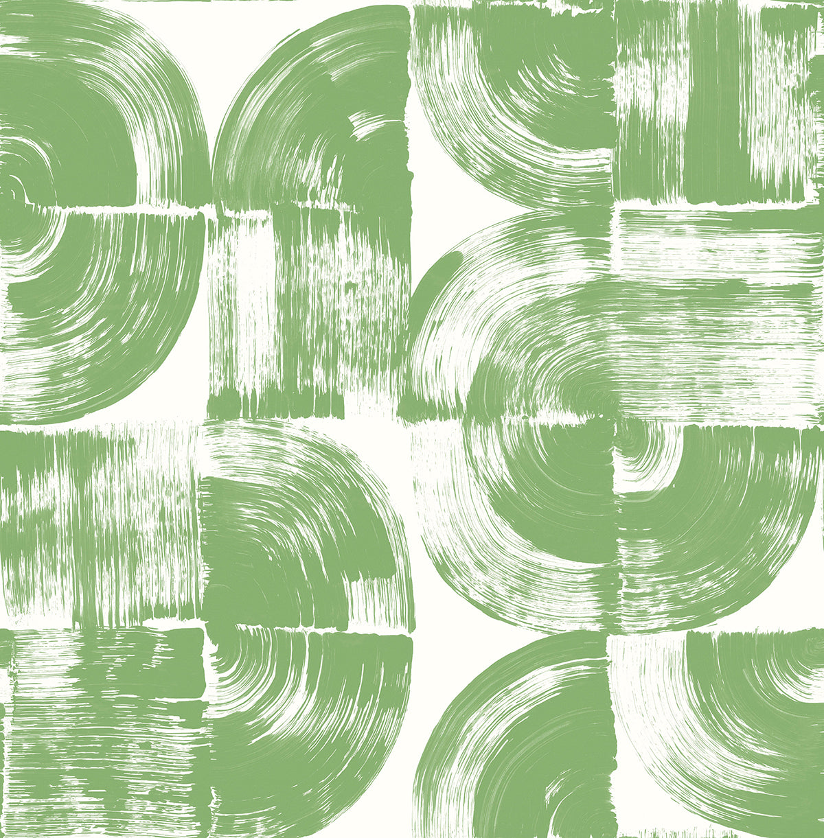 Giulietta Green Painterly Geometric Wallpaper - Geometric Wallpaper