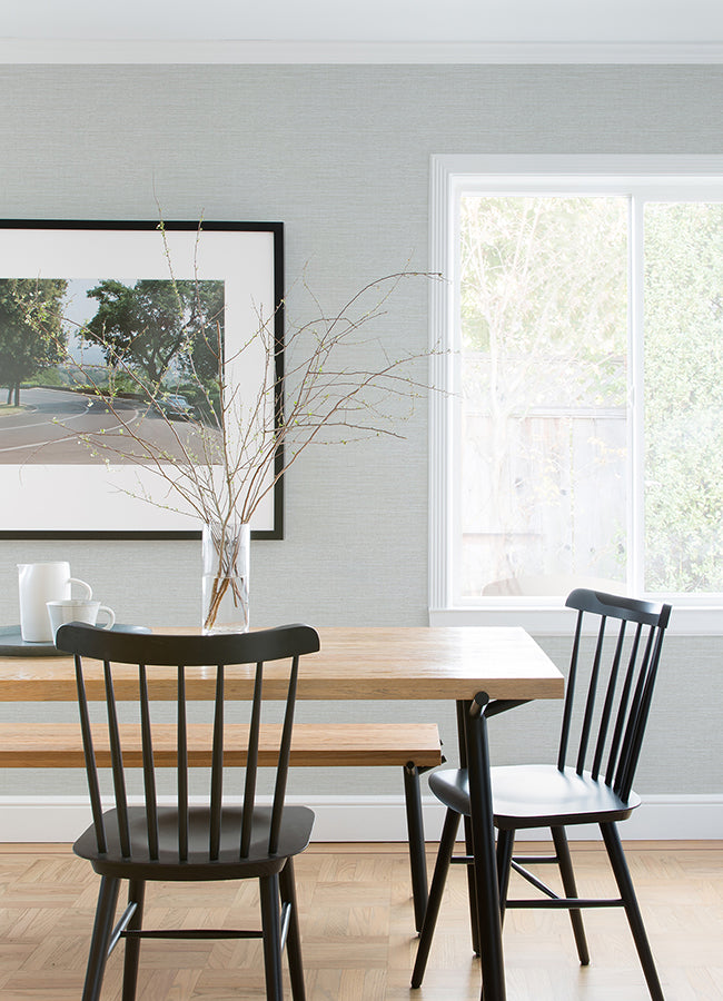 Agave Grey Faux Grasscloth Wallpaper - Grasscloth Wallpaper