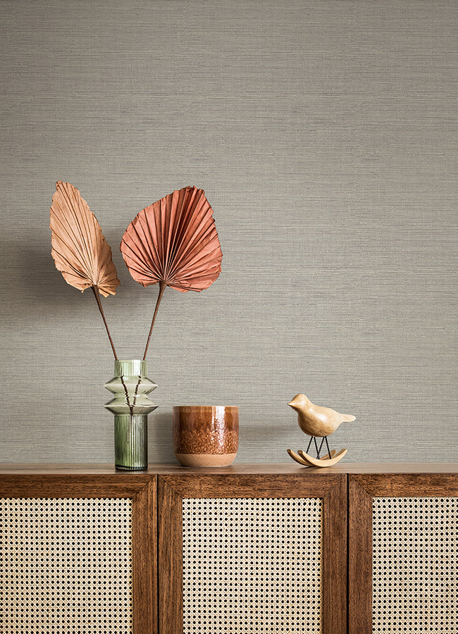 Agave Stone Faux Grasscloth Wallpaper - Grasscloth Wallpaper
