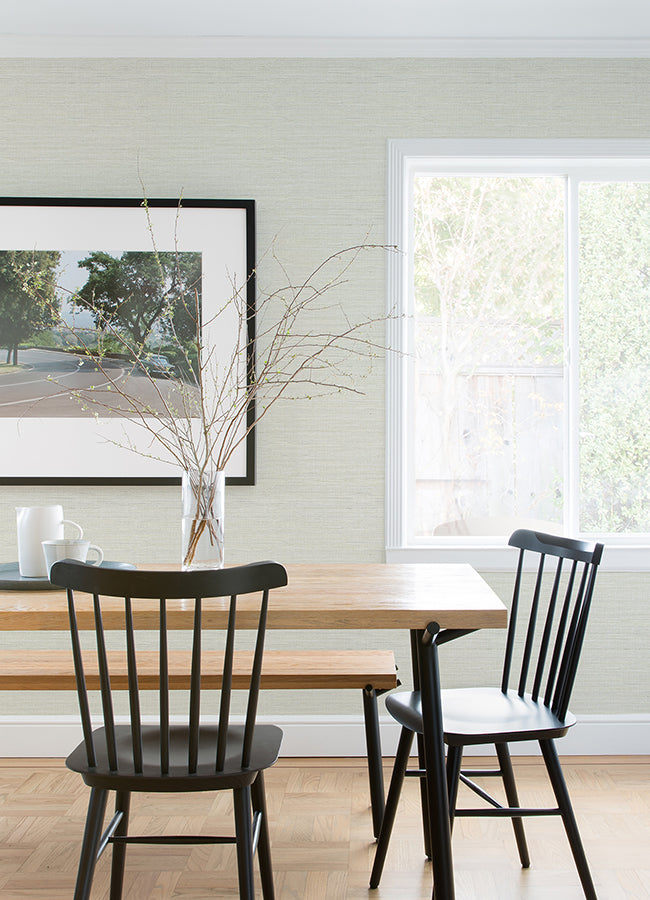 Agave Light Grey Faux Grasscloth Wallpaper - Grasscloth Wallpaper