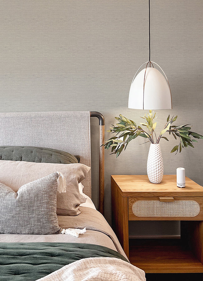 Agave Dove Faux Grasscloth Wallpaper - Grasscloth Wallpaper