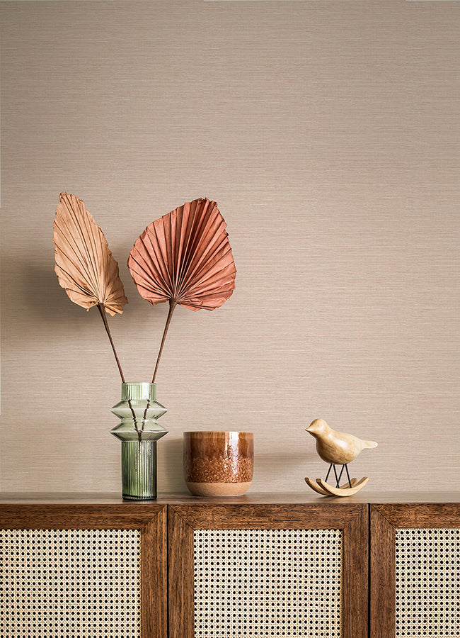 Agave Light Pink Faux Grasscloth Wallpaper - Grasscloth Wallpaper