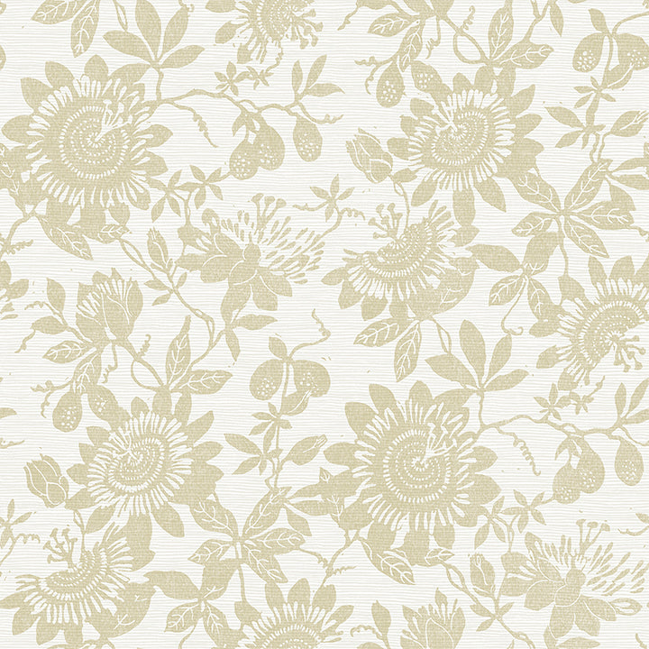 Helen Gold Floral Trail Wallpaper - Jacobean Wallpaper