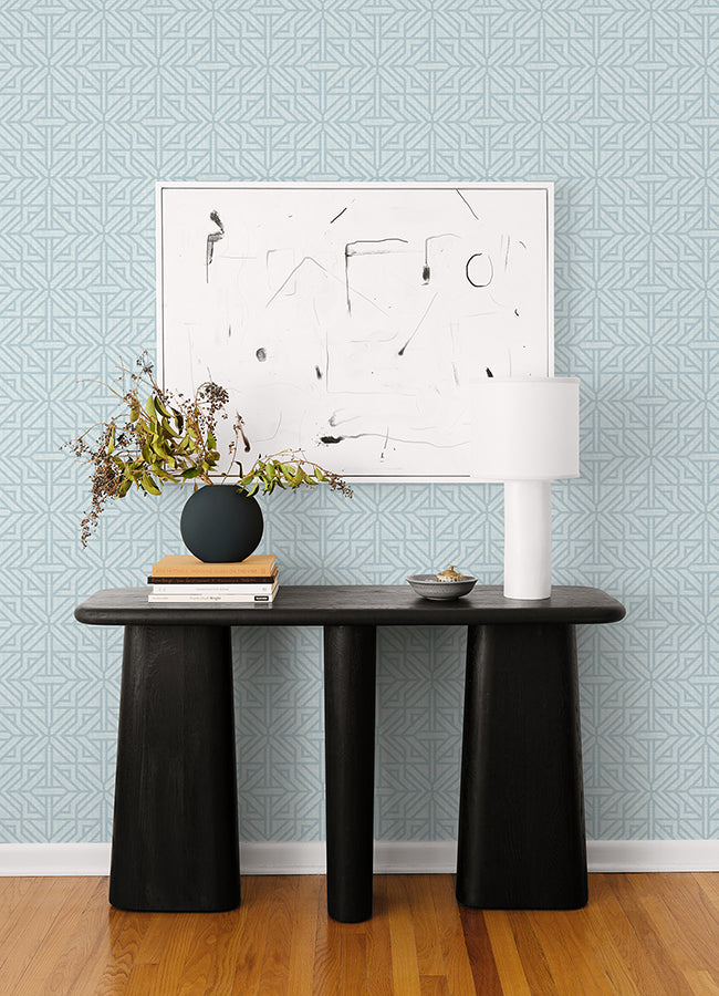 Hesper Sky Blue Geometric Wallpaper - Geometric Wallpaper