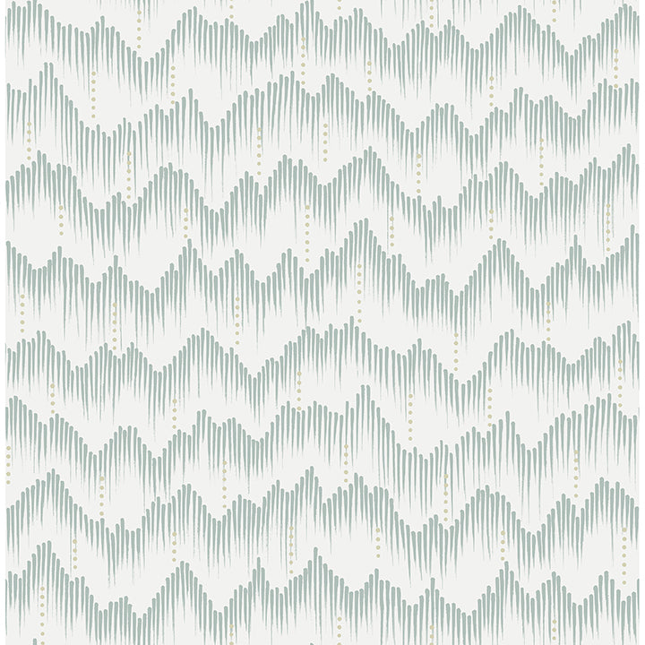 Holmby Seafoam Brushstroke Zigzag Wallpaper by Scott Living - Stripes Wallpaper