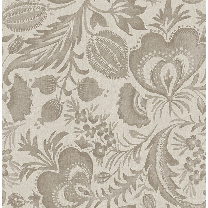 Culver Light Brown Jacobean Wallpaper by Scott Living - Jacobean Wallpaper