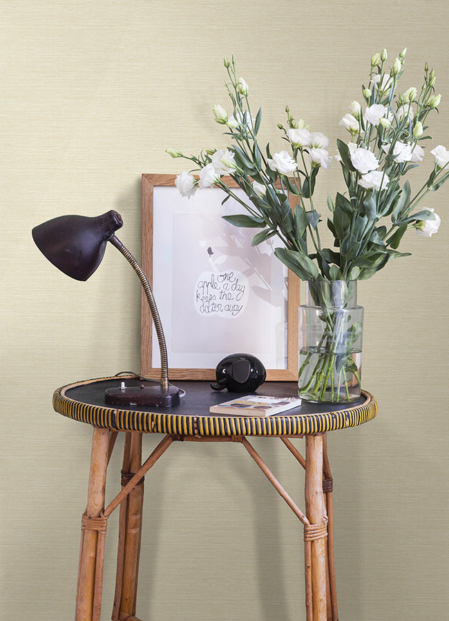 Agave Yellow Faux Grasscloth Wallpaper - Grasscloth Wallpaper