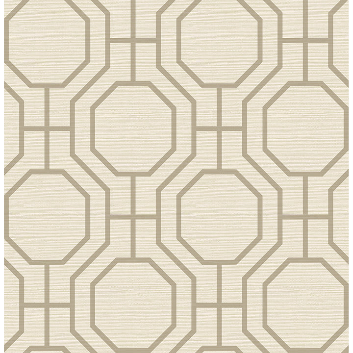 Manor Taupe Geometric Trellis Wallpaper - Geometric Wallpaper