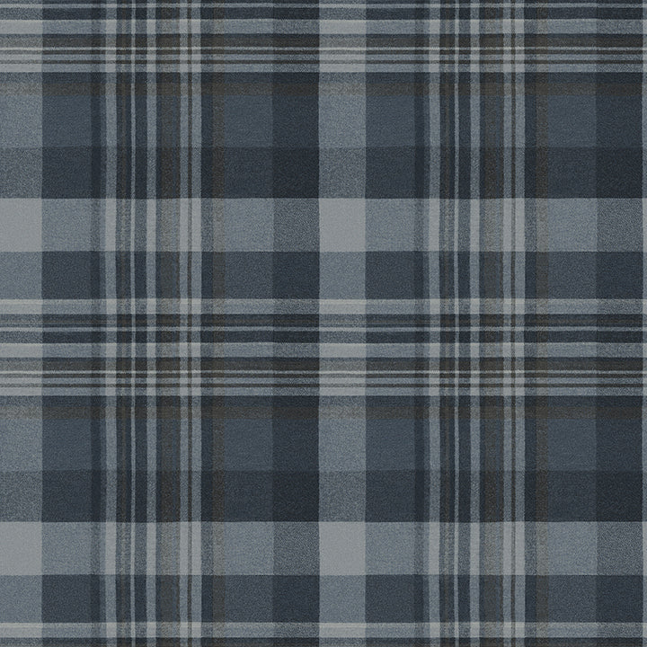 Dutton Plaid Indigo Wallpaper - Plaid Wallpaper