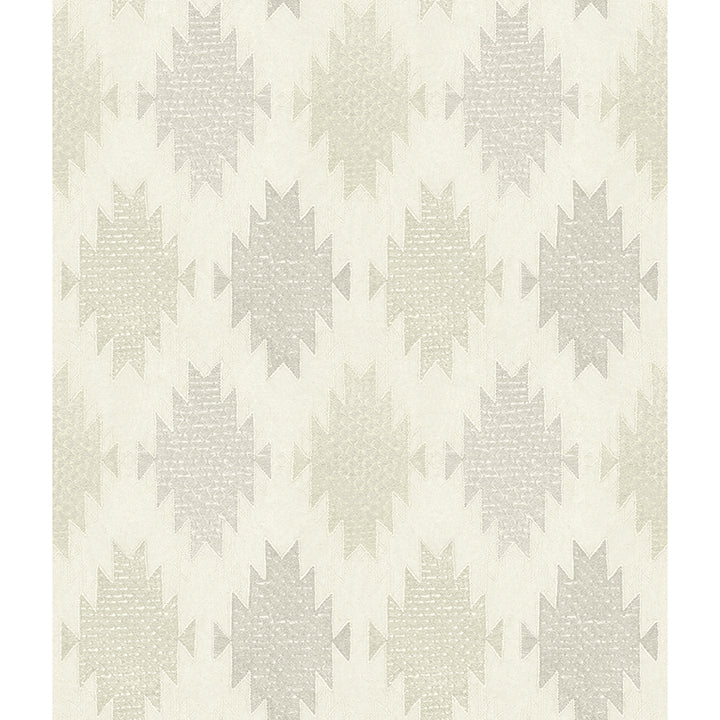 Stitched Heirloom Moss Wallpaper - Damask Wallpaper