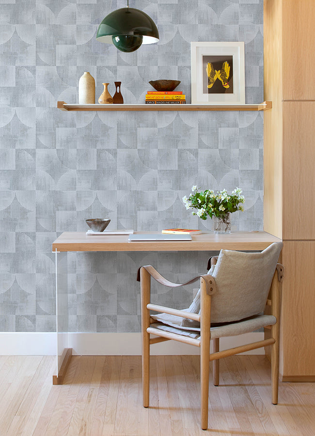 Woodbine Slate Abstract Geometric Wallpaper - Geometric Wallpaper