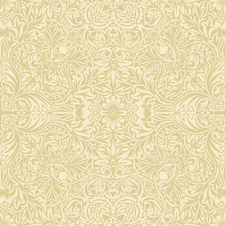 Ceiling Yellow Intricate Floral Wallpaper - Floral Wallpaper