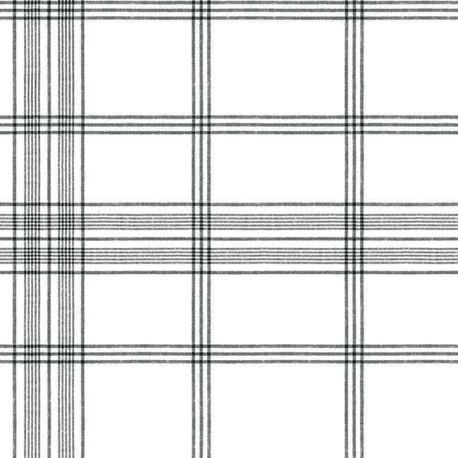 Charter Plaid Wallpaper- Black - Plaid Wallpaper