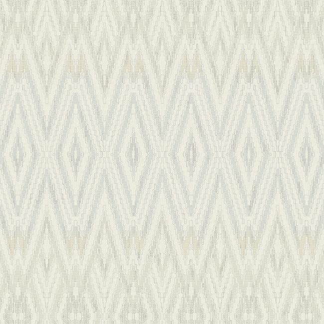 Diamond Marquise Wallpaper- Blue/Neutral - Weaves Wallpaper