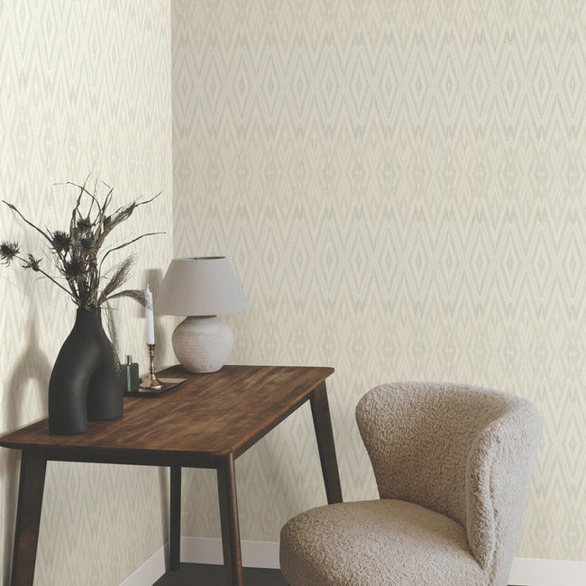 Diamond Marquise Wallpaper- Light Neutral - Weaves Wallpaper