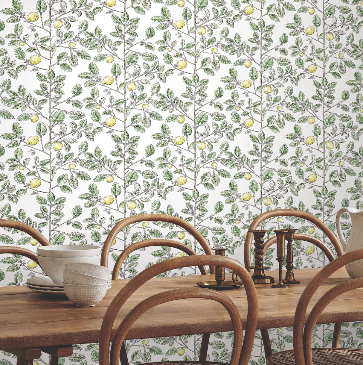Limoncello Toile Wallpaper- Green - Toile Wallpaper