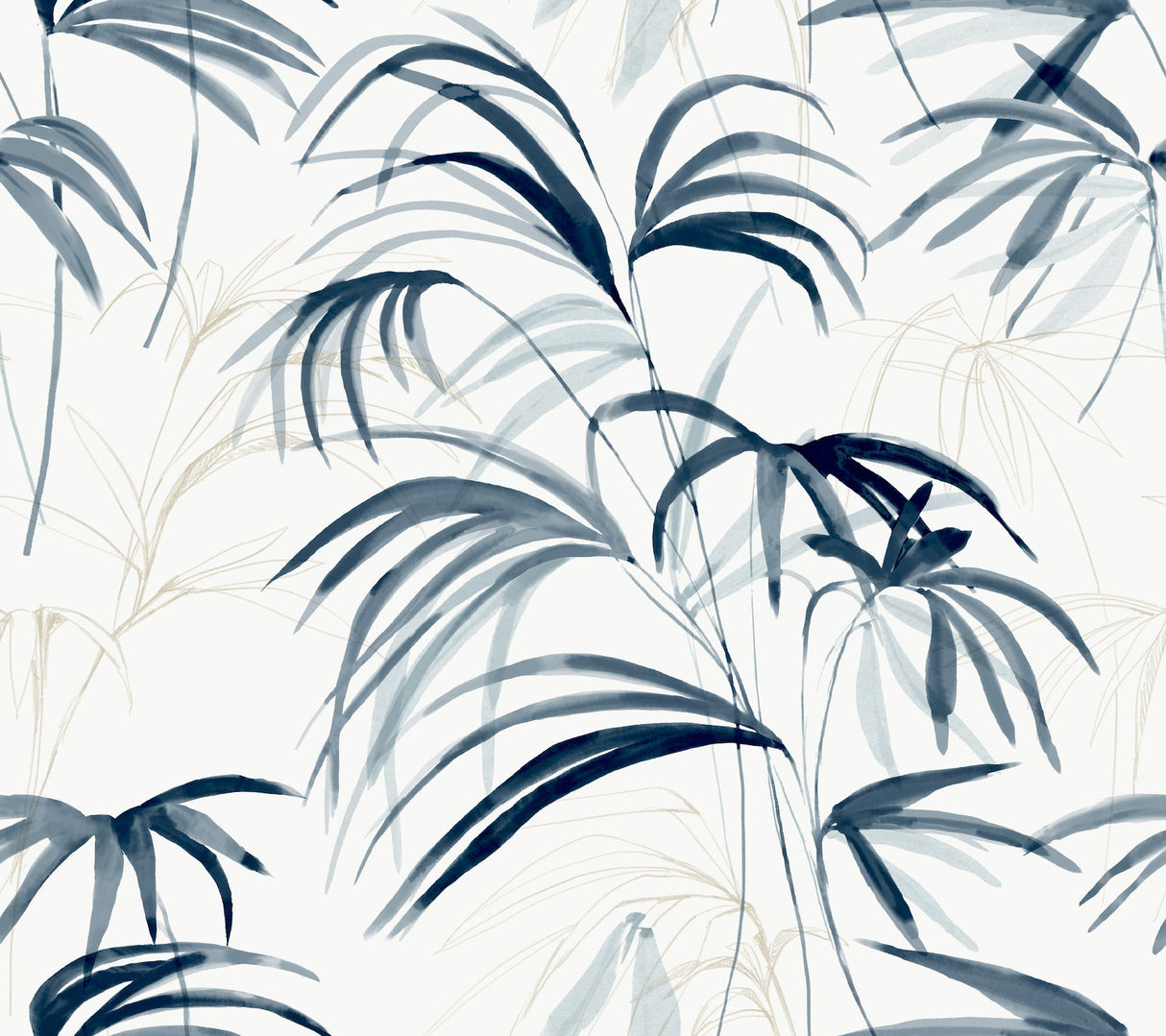 Inky Palms BLUE